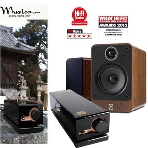 Q Acoustics (큐어쿠스틱) 2020i  월넛 + Musica(뮤지카) Ibuki 인티앰프 이부키시리즈  일본생산